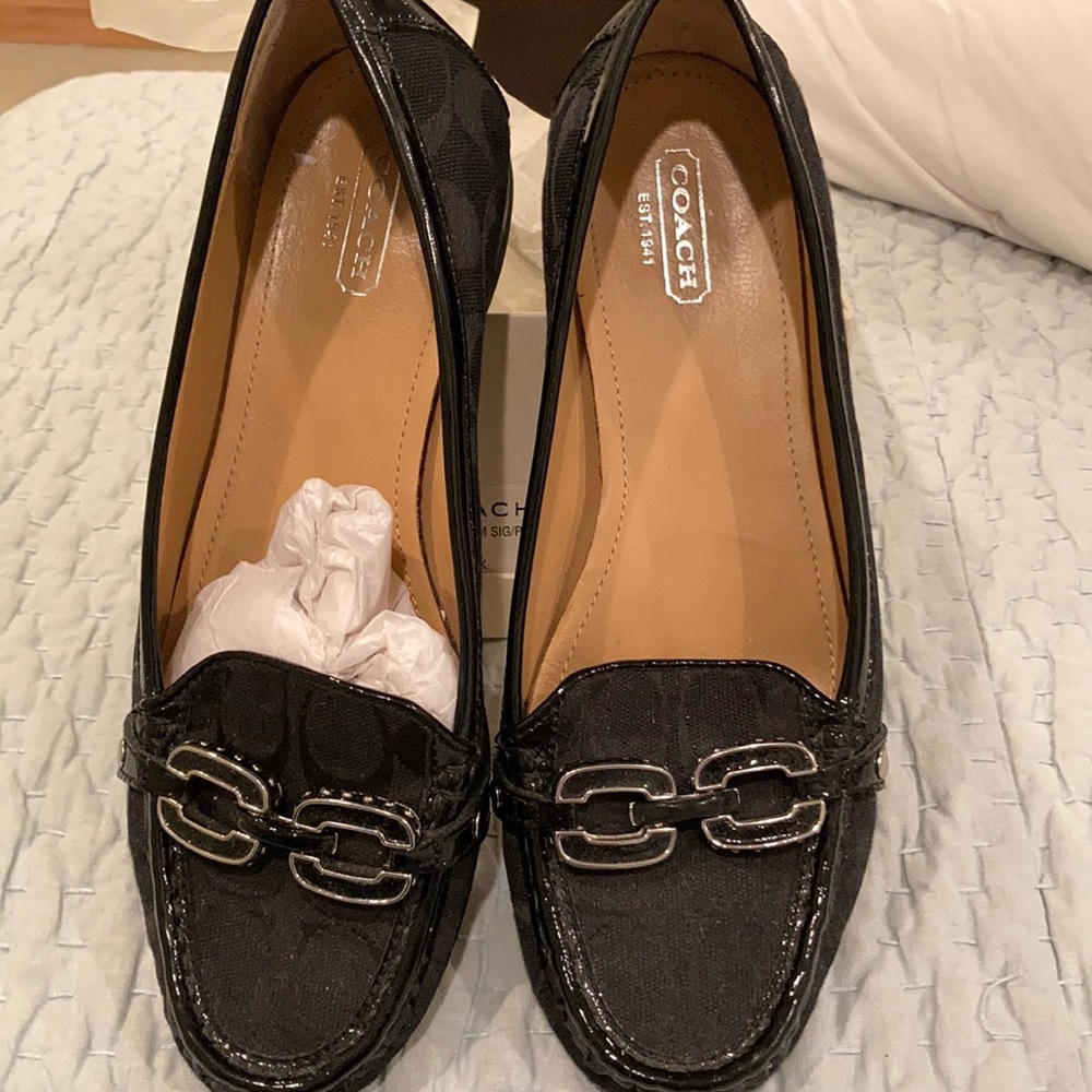 Coach loafers in signature black new w tags size 9